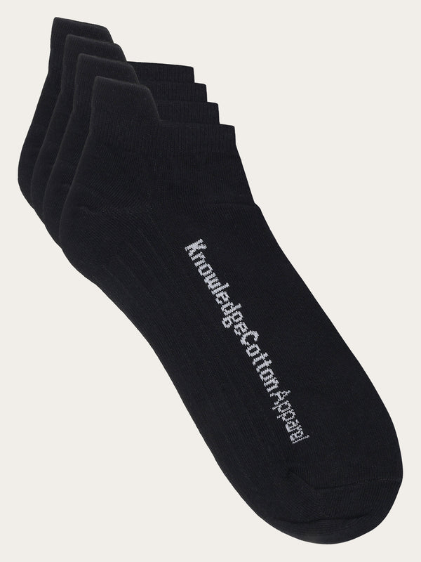 KnowledgeCotton Apparel - UNI 2-pack footie Socks 1300 Black Jet