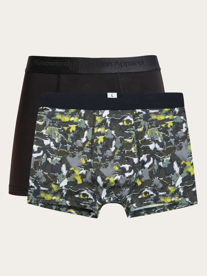 KnowledgeCotton Apparel - MEN 2 pack AOP printed underwear Underwears 9923 Green AOP