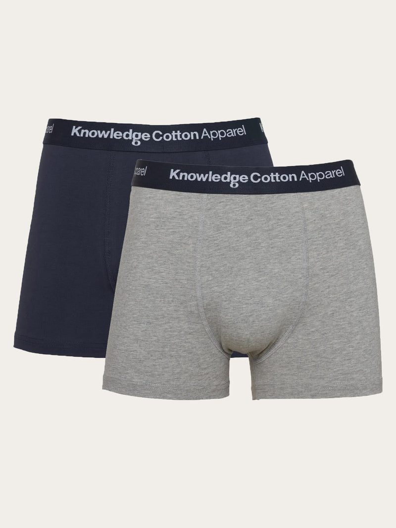 KnowledgeCotton Apparel - MEN 2 pack underwear Underwears 1012 Grey Melange