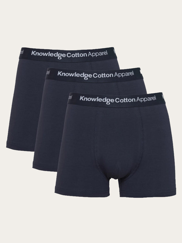 KnowledgeCotton Apparel - MEN 3-pack underwear Underwears 1001 Total Eclipse