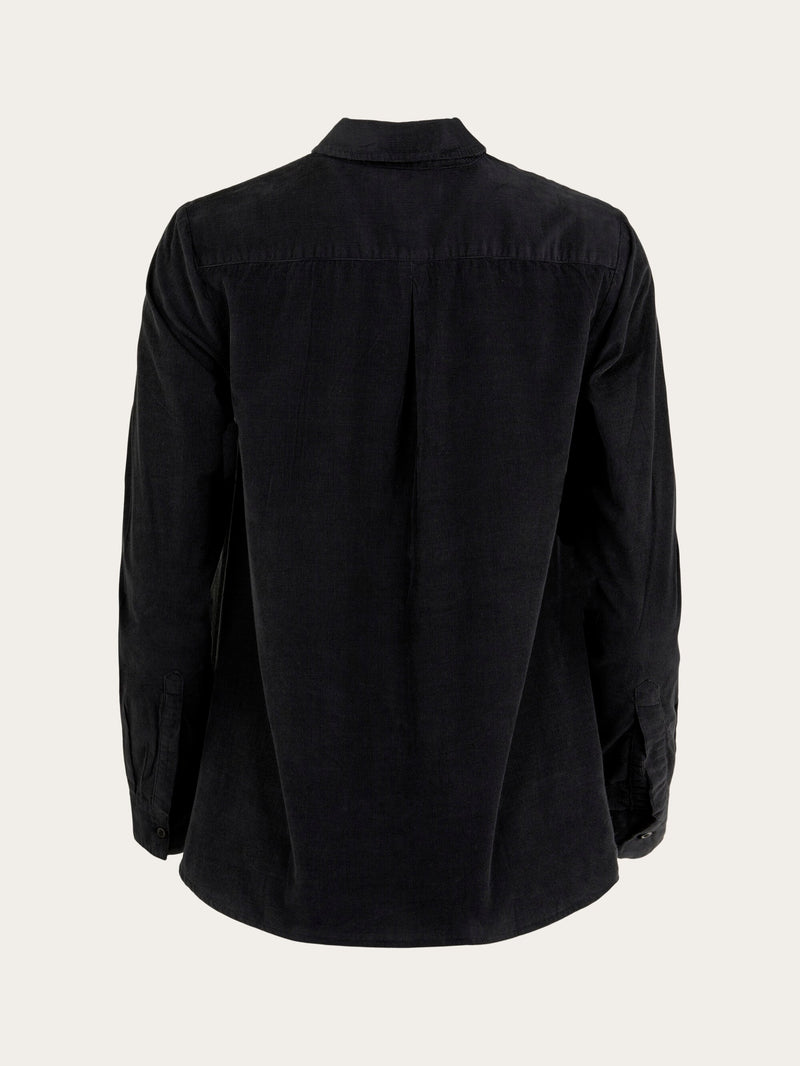 KnowledgeCotton Apparel - WMN A-shape Corduroy shirt Shirts 1300 Black Jet