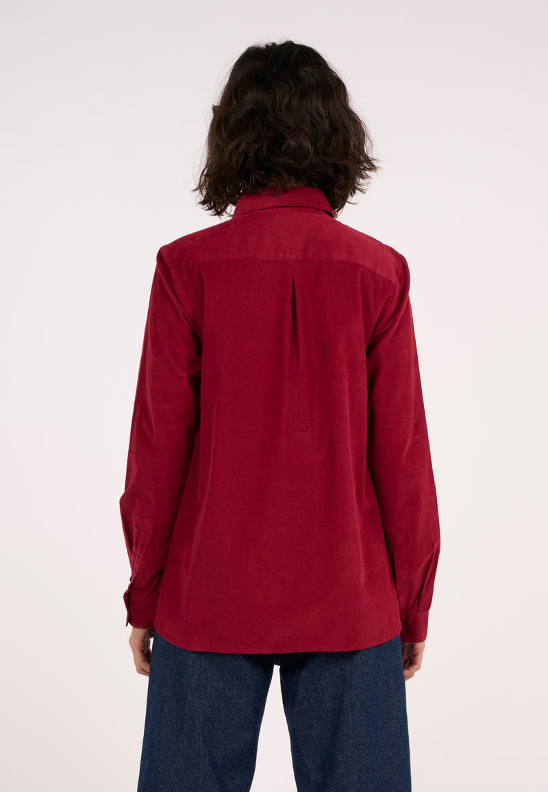 KnowledgeCotton Apparel - WMN A-shape Corduroy shirt Shirts 1364 Rhubarb