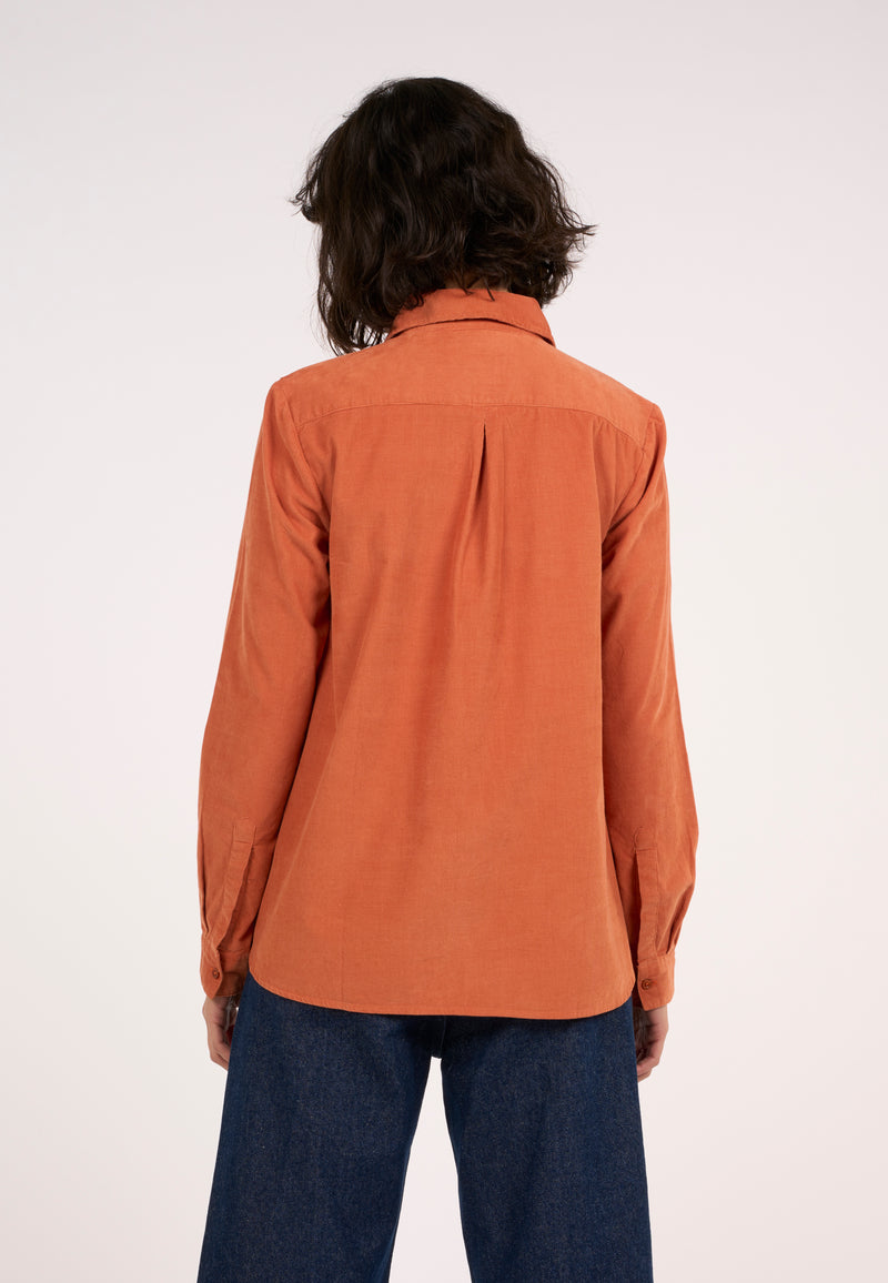 KnowledgeCotton Apparel - WMN A-shape Corduroy shirt Shirts 1367 Autumn Leaf