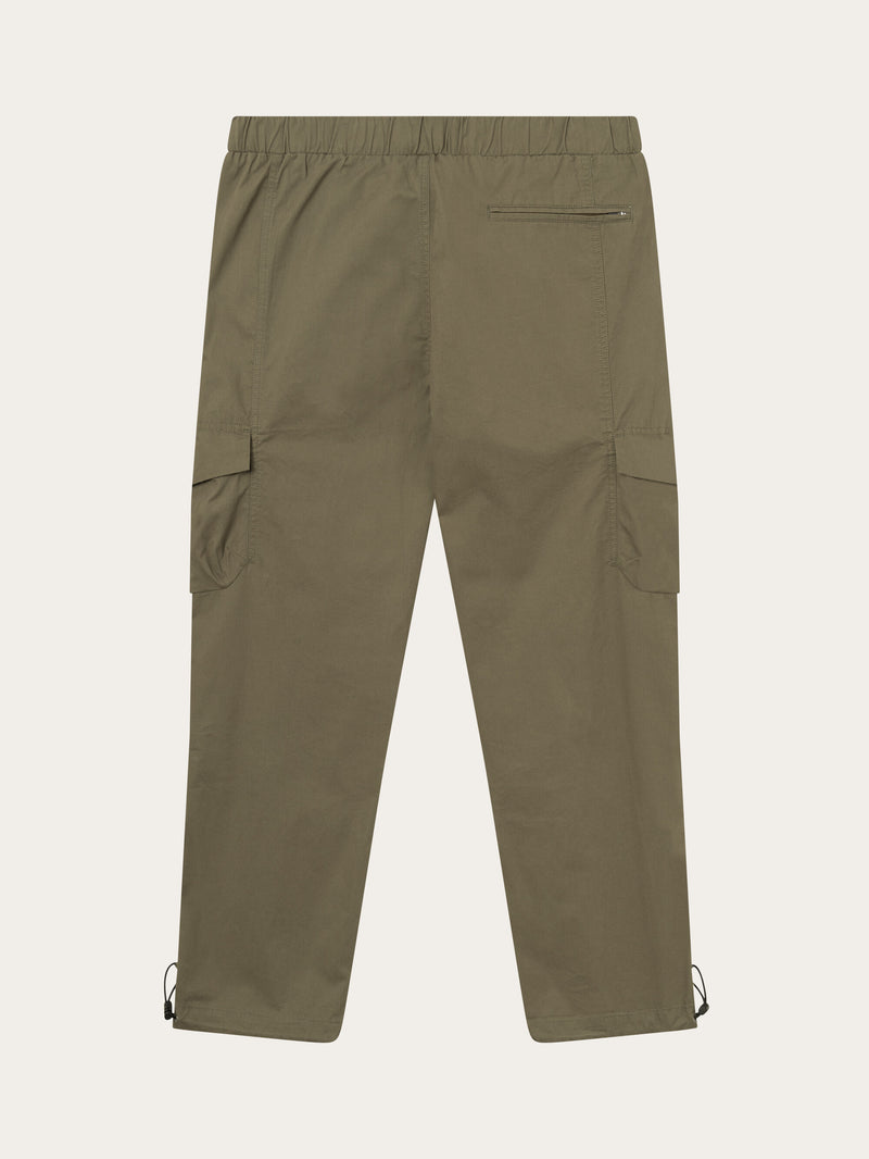 KnowledgeCotton Apparel - MEN BIRCH hybrid twill belt cargo pants Pants 1100 Dark Olive