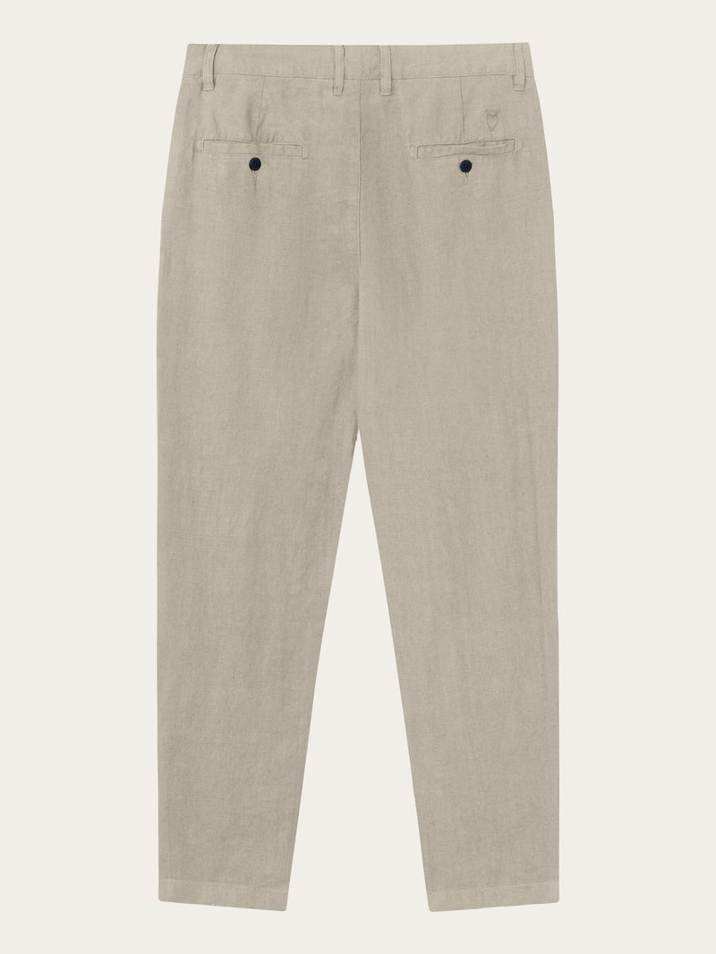 KnowledgeCotton Apparel - MEN BOB loose linen pant Pants 1228 Light feather gray