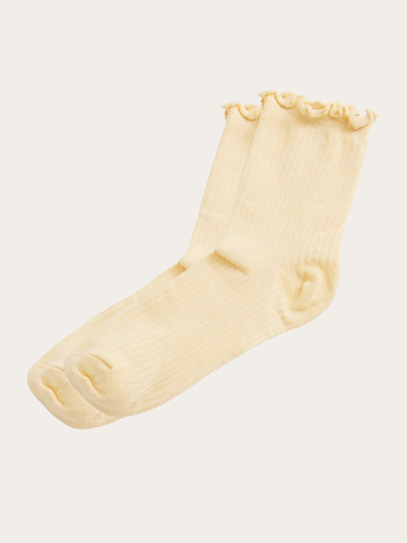 KnowledgeCotton Apparel - WMN Babylock edge rib socks - GOTS/Vegan Socks 1352 Impala