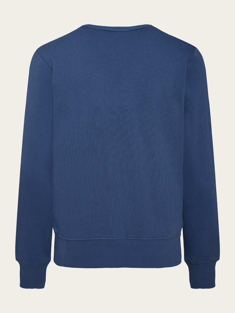 KnowledgeCotton Apparel - YOUNG Badge crew neck sweat Sweats 1432 Moonlight Blue