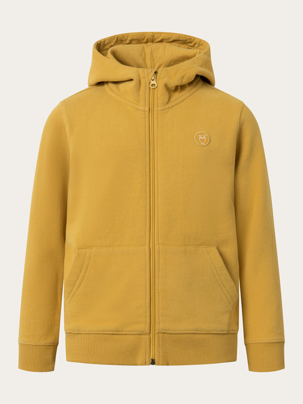 KnowledgeCotton Apparel - YOUNG Badge zip hood sweat Sweats 1413 Tinsel