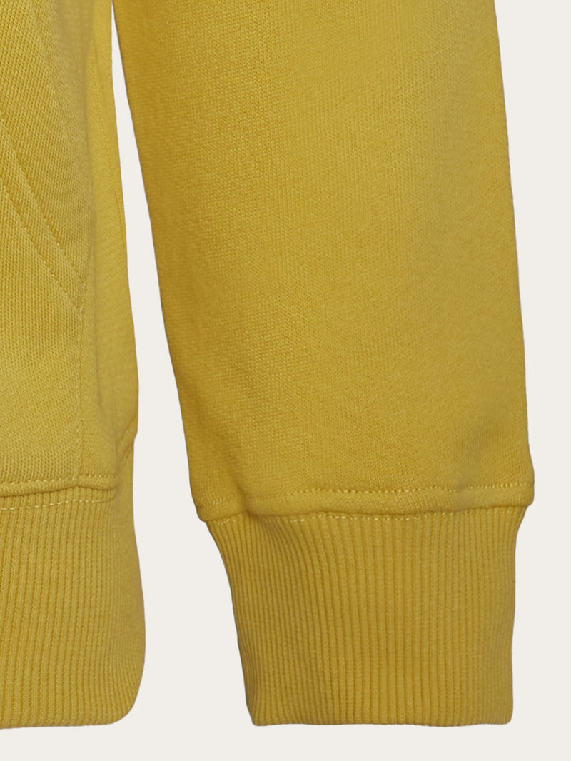 KnowledgeCotton Apparel - YOUNG Badge zip hood sweat Sweats 1429 Misted Yellow