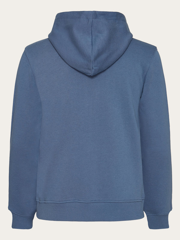 KnowledgeCotton Apparel - YOUNG Badge zip hood sweat Sweats 1432 Moonlight Blue