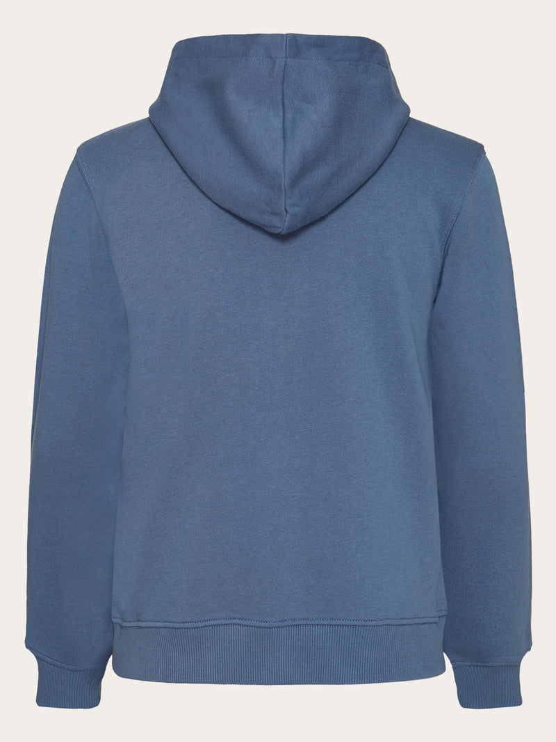 KnowledgeCotton Apparel - YOUNG Badge zip hood sweat Sweats 1432 Moonlight Blue