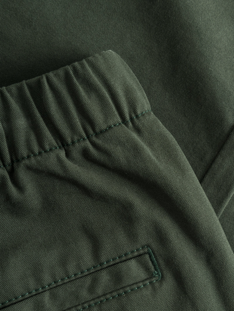 KnowledgeCotton Apparel - YOUNG Baggy twill pant belt details Pants 1090 Forrest Night