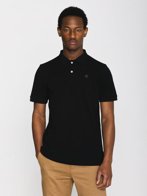 KnowledgeCotton Apparel - MEN Basic badge polo Polos 1300 Black Jet