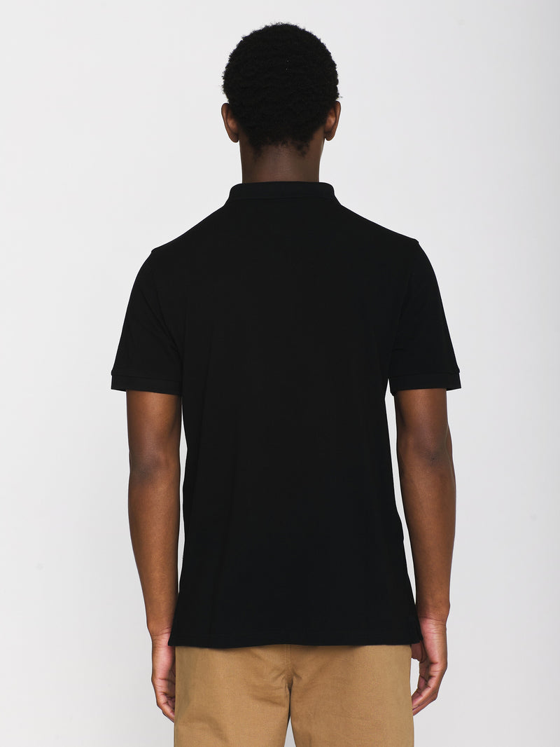 KnowledgeCotton Apparel - MEN Basic badge polo Polos 1300 Black Jet