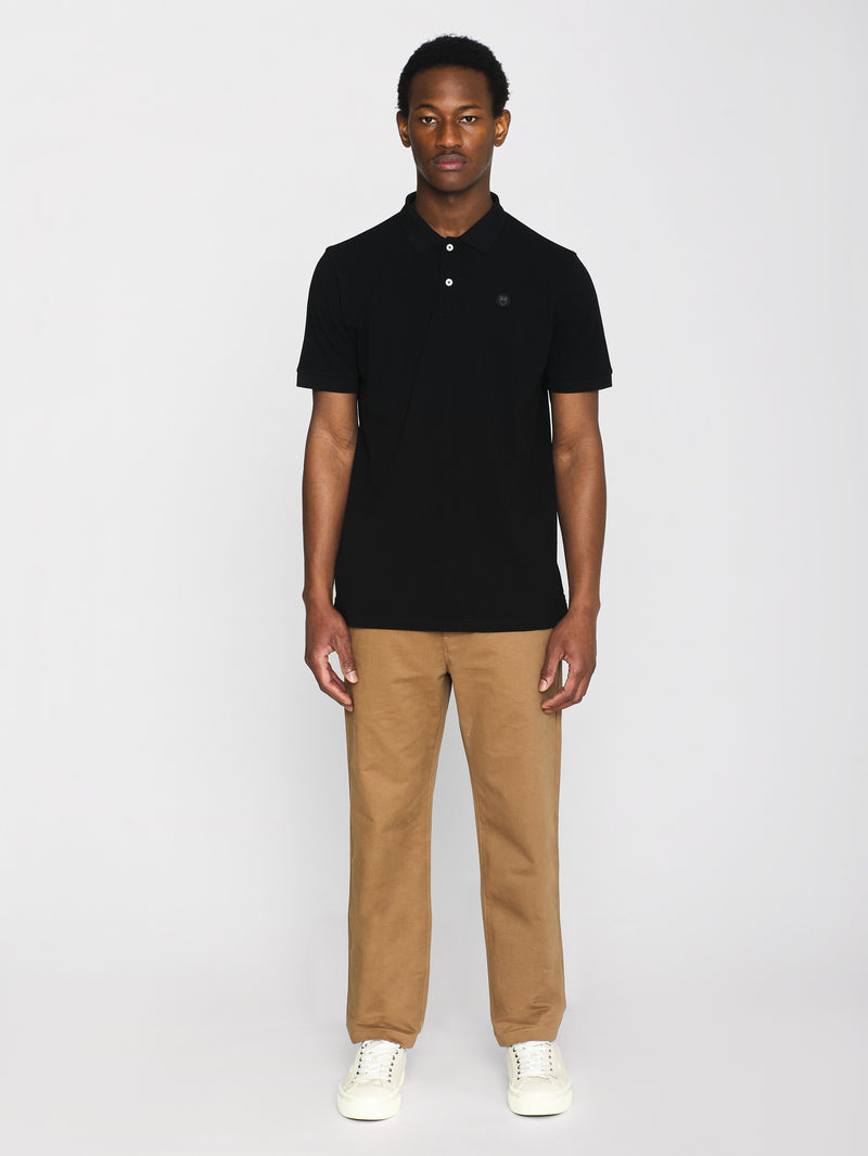 KnowledgeCotton Apparel - MEN Basic badge polo Polos 1300 Black Jet