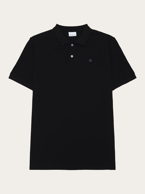 KnowledgeCotton Apparel - MEN Basic badge polo Polos 1300 Black Jet