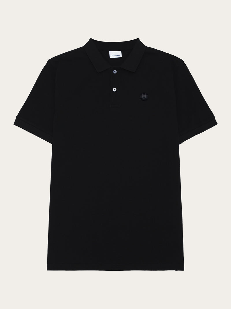 KnowledgeCotton Apparel - MEN Basic badge polo Polos 1300 Black Jet