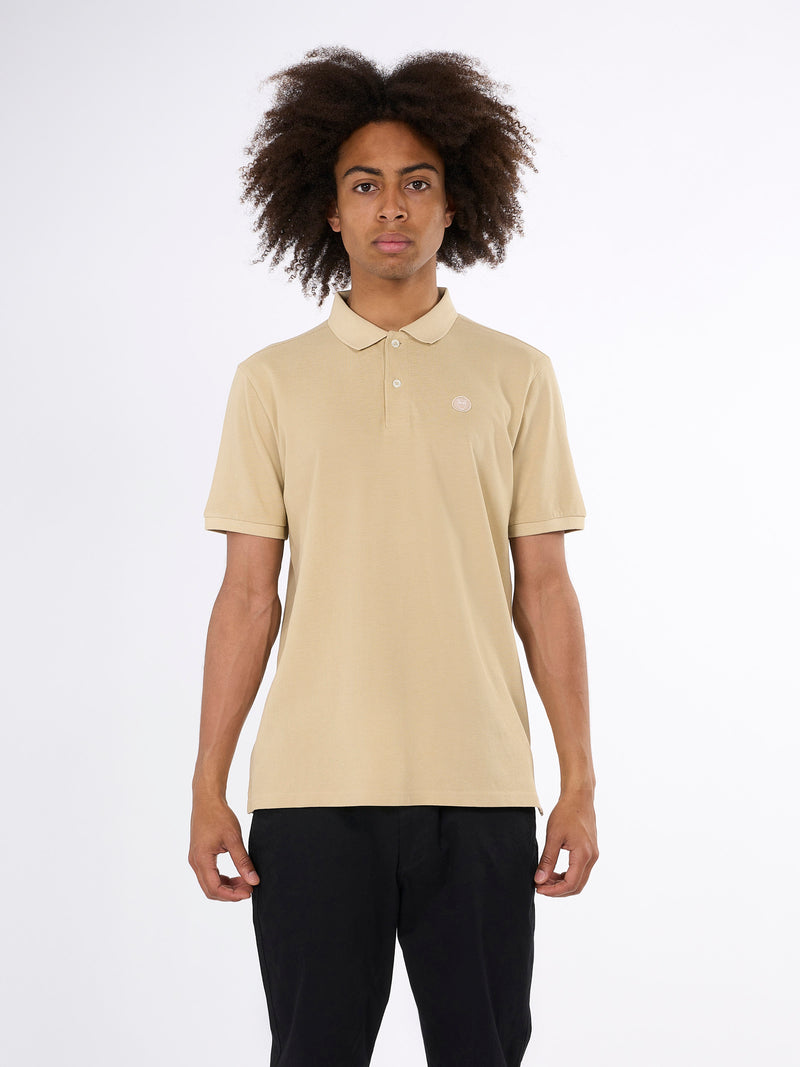 KnowledgeCotton Apparel - MEN Basic badge polo Polos 1347 Safari