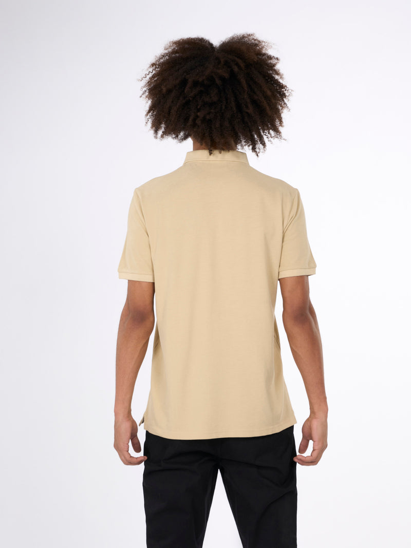 KnowledgeCotton Apparel - MEN Basic badge polo Polos 1347 Safari