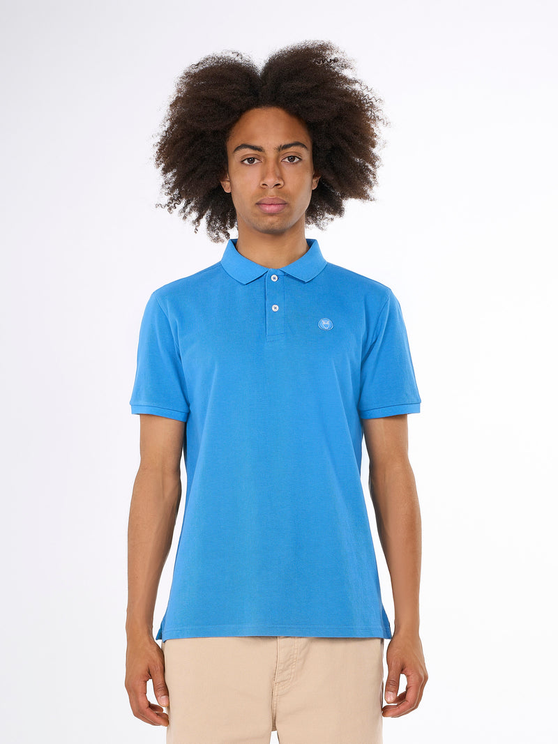 KnowledgeCotton Apparel - MEN Basic badge polo Polos 1357 Campanula