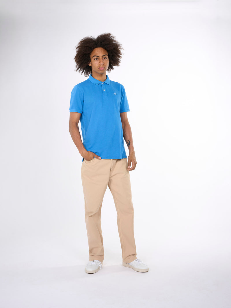 KnowledgeCotton Apparel - MEN Basic badge polo Polos 1357 Campanula