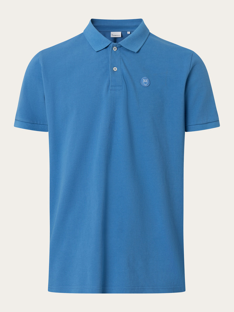 KnowledgeCotton Apparel - MEN Basic badge polo Polos 1357 Campanula