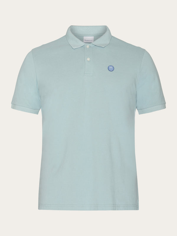 KnowledgeCotton Apparel - MEN Basic badge polo Polos 1436 Gray Mist