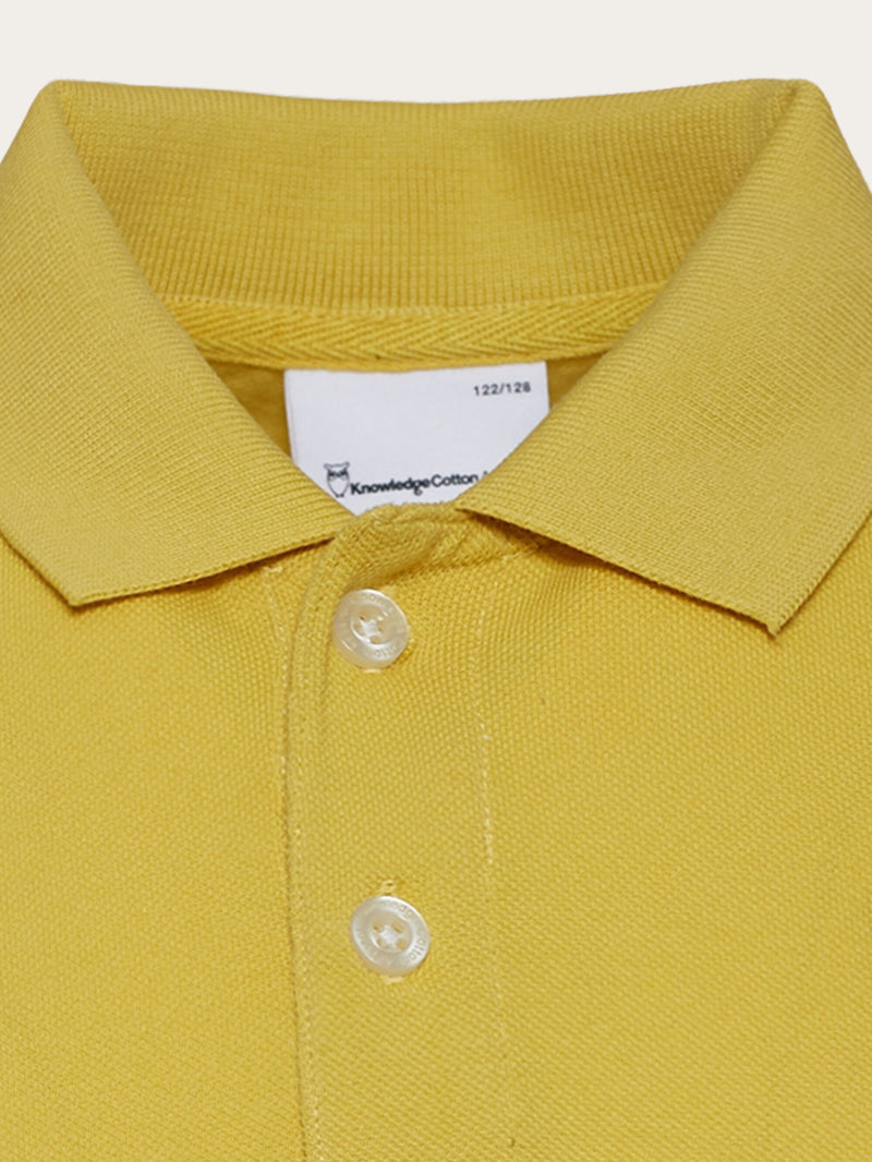 KnowledgeCotton Apparel - YOUNG Basic badge polo - GOTS/Vegan Polos 1429 Misted Yellow