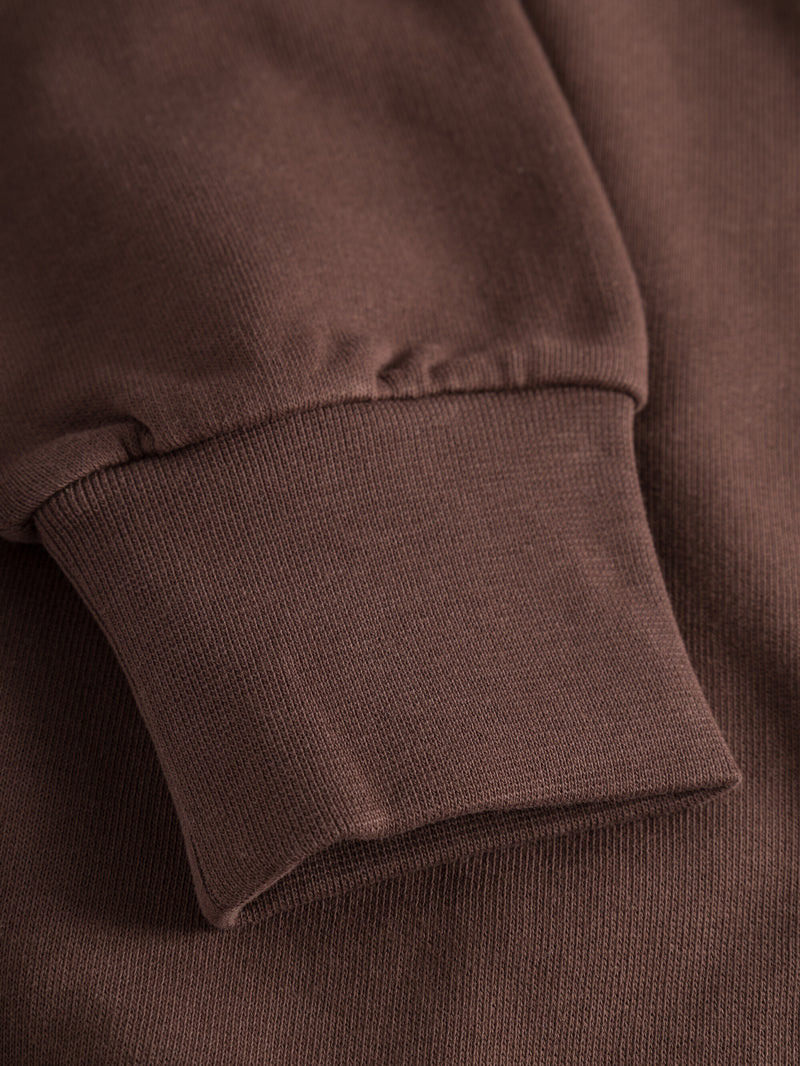 KnowledgeCotton Apparel - MEN Basic badge sweat Sweats 1404 Deep Mahogany