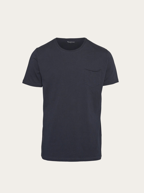 KnowledgeCotton Apparel - MEN Basic chest pocket t-shirt T-shirts 1001 Total Eclipse