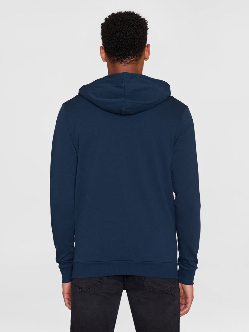 KnowledgeCotton Apparel - MEN Basic knowledge hood zip sweat Sweats 1001 Total Eclipse