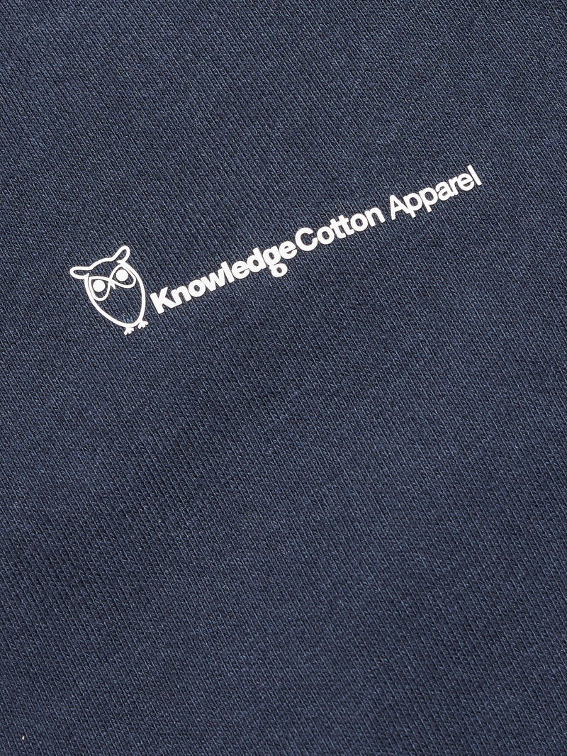 KnowledgeCotton Apparel - MEN Basic knowledge hood zip sweat Sweats 1001 Total Eclipse