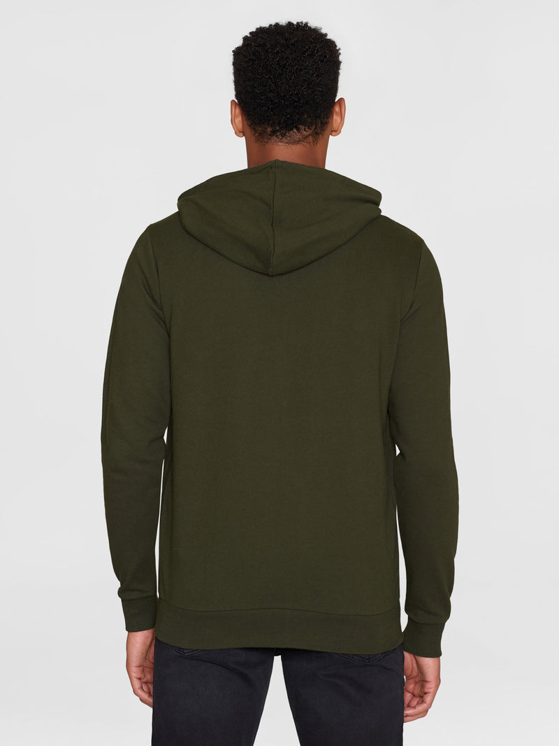 KnowledgeCotton Apparel - MEN Basic knowledge hood zip sweat Sweats 1090 Forrest Night