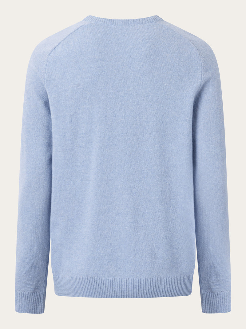 KnowledgeCotton Apparel - MEN Basic o-neck knit Knits 1322 Asley Blue