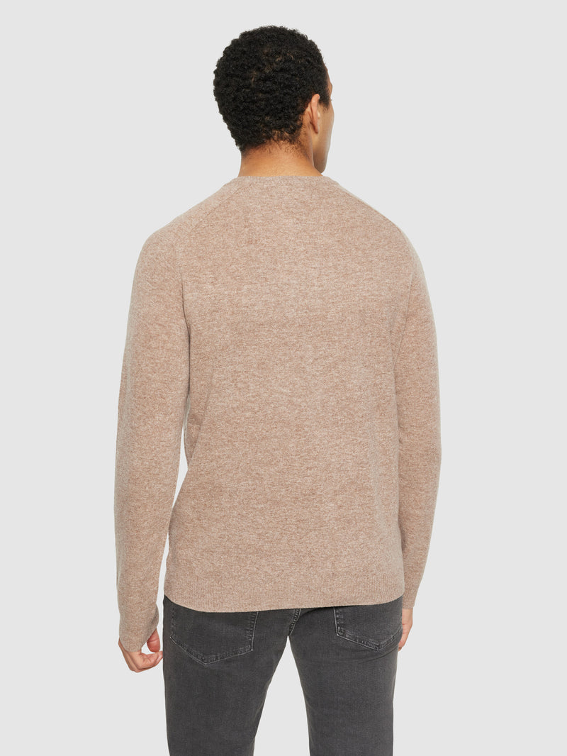 KnowledgeCotton Apparel - MEN Basic o-neck knit Knits 1336 Kelp melange