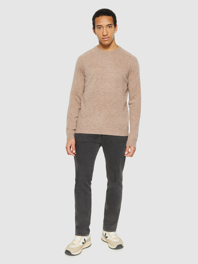 KnowledgeCotton Apparel - MEN Basic o-neck knit Knits 1336 Kelp melange