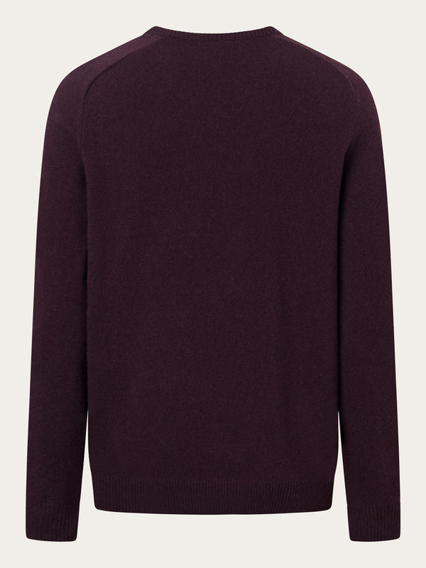 KnowledgeCotton Apparel - MEN Basic o-neck knit Knits 1404 Deep Mahogany