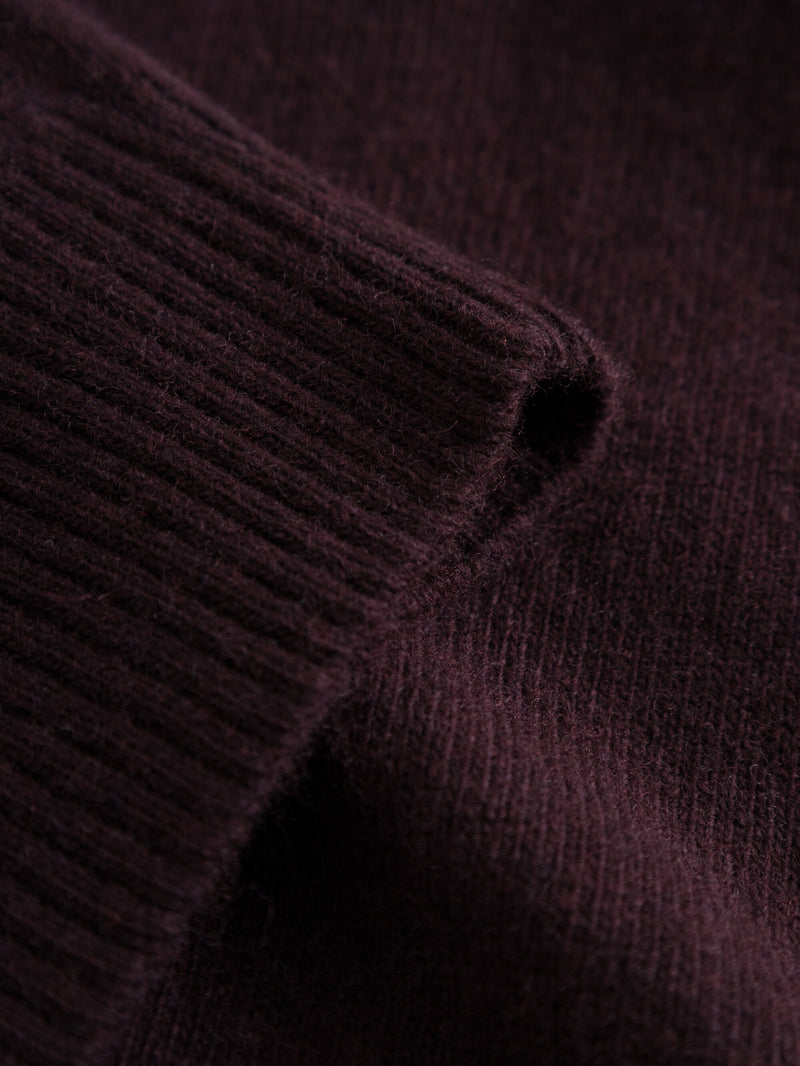 KnowledgeCotton Apparel - MEN Basic o-neck knit Knits 1404 Deep Mahogany