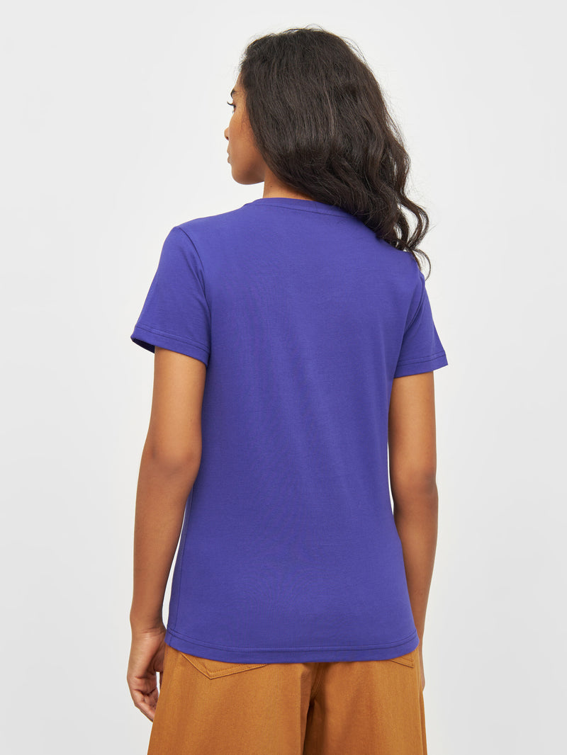 KnowledgeCotton Apparel - WMN Basic t-shirt T-shirts 1416 Deep Purple