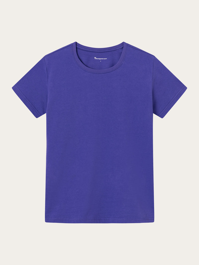 KnowledgeCotton Apparel - WMN Basic t-shirt T-shirts 1416 Deep Purple