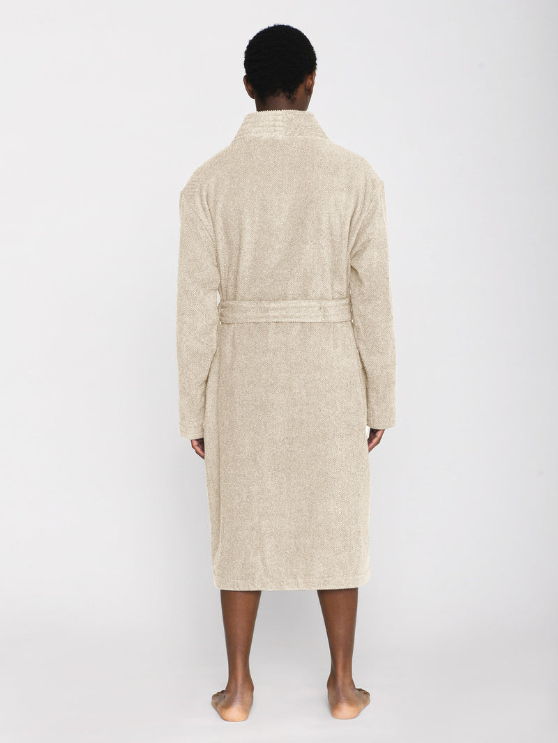 KnowledgeCotton Apparel - MEN Bathrobe - GOTS/Vegan Accessories 1348 Buttercream