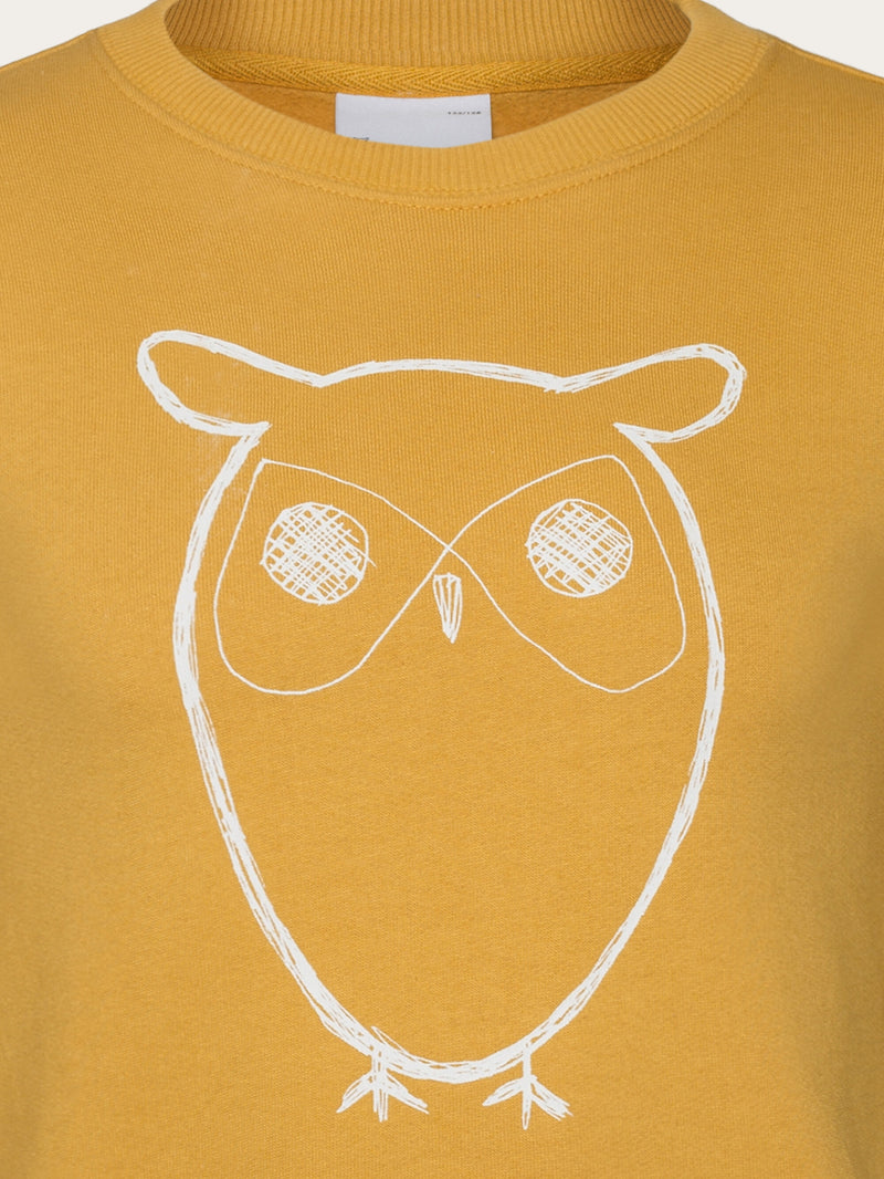 KnowledgeCotton Apparel - YOUNG Big owl sweat Sweats 1413 Tinsel