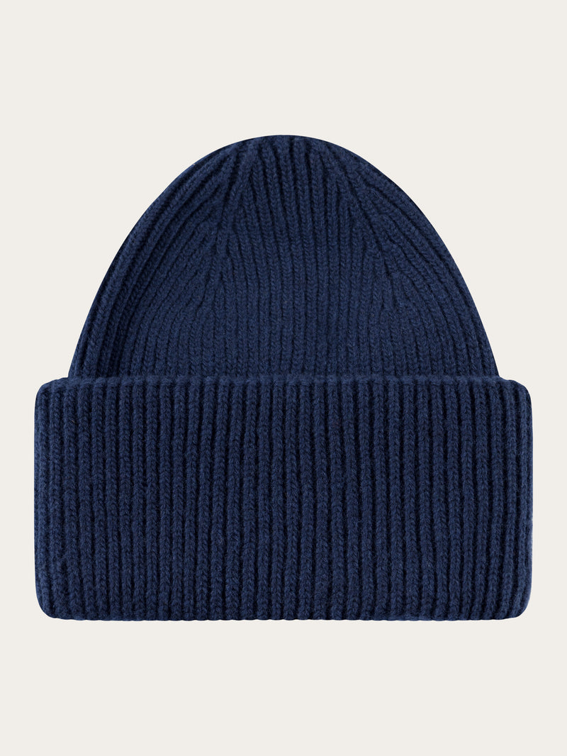 KnowledgeCotton Apparel - UNI Big rib beanie Hats 1001 Total Eclipse