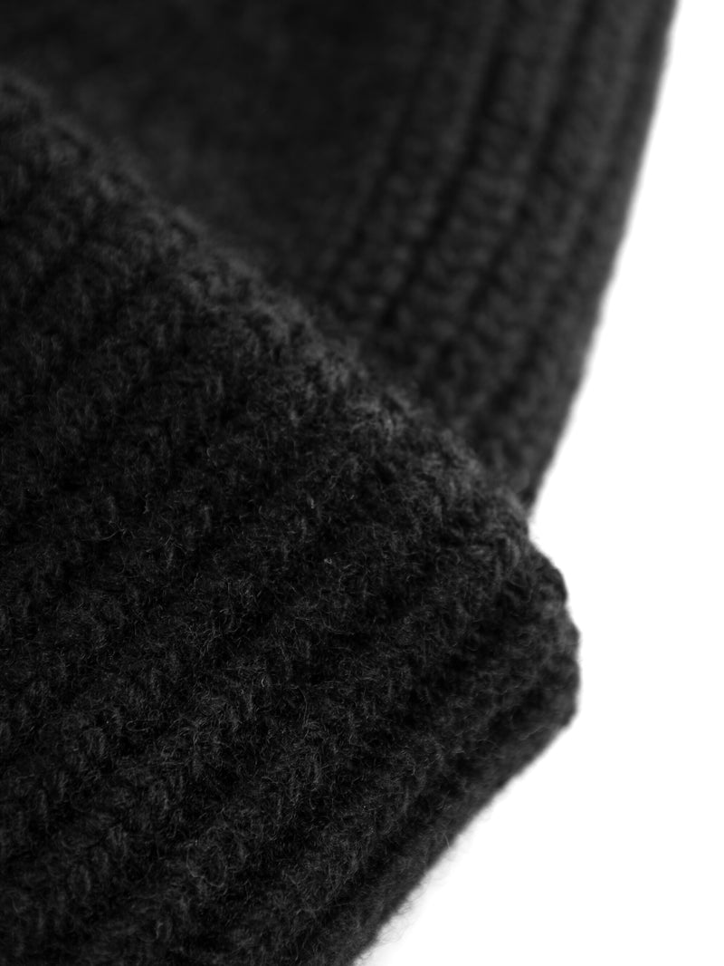 KnowledgeCotton Apparel - UNI Big rib beanie Hats 1300 Black Jet