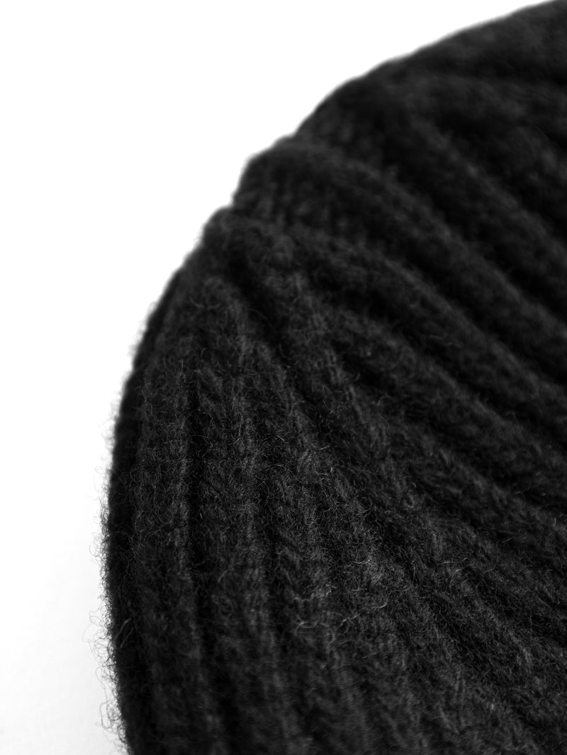 KnowledgeCotton Apparel - UNI Big rib beanie Hats 1300 Black Jet