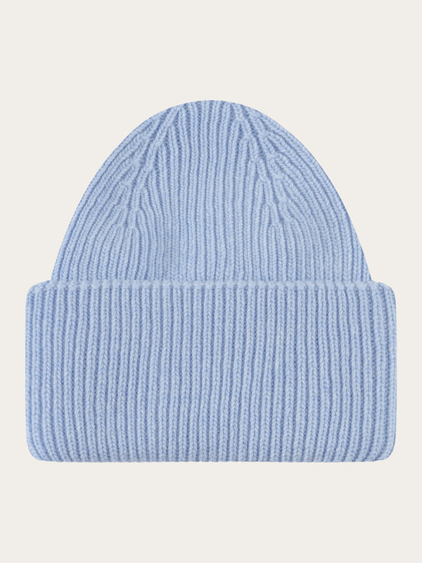 KnowledgeCotton Apparel - UNI Big rib beanie Hats 1322 Asley Blue