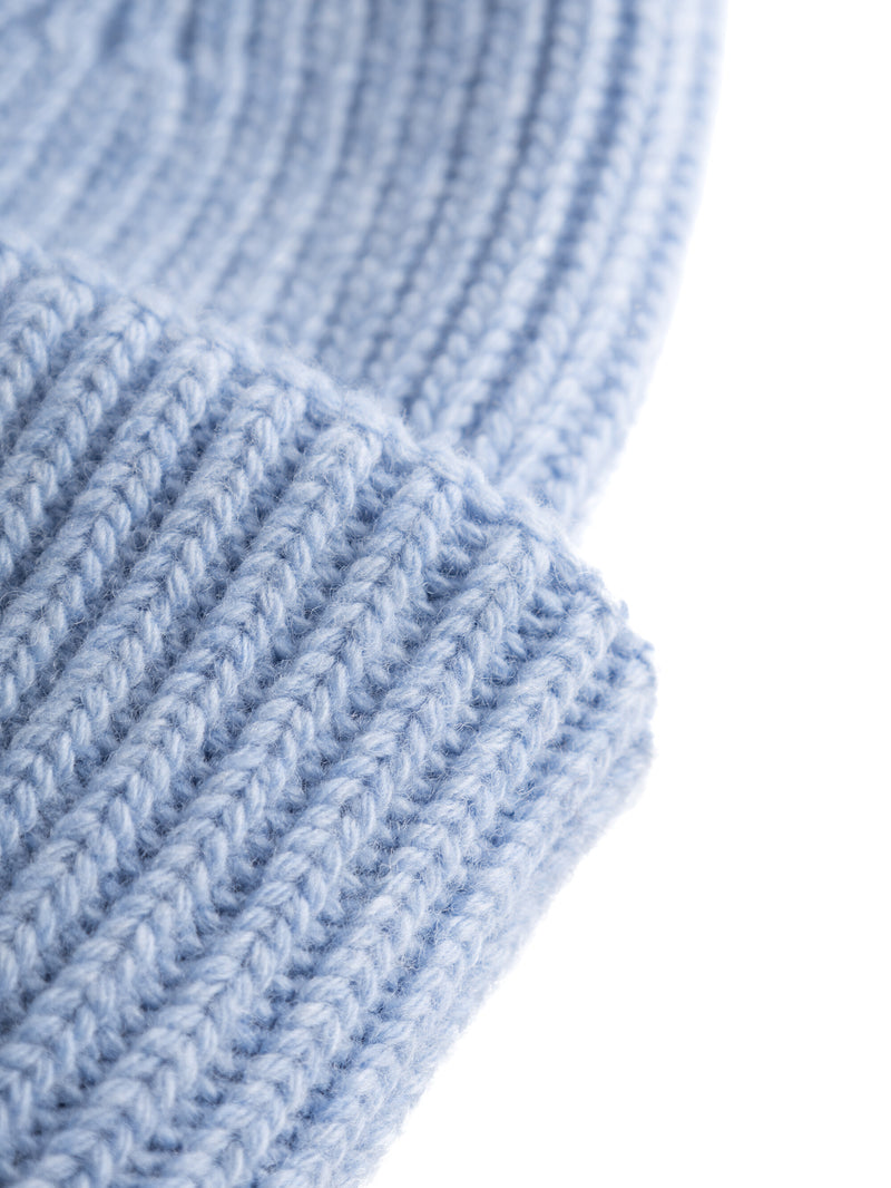 KnowledgeCotton Apparel - UNI Big rib beanie Hats 1322 Asley Blue