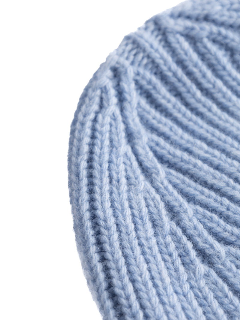 KnowledgeCotton Apparel - UNI Big rib beanie Hats 1322 Asley Blue