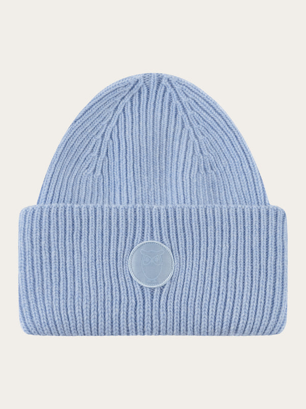 KnowledgeCotton Apparel - UNI Big rib beanie Hats 1322 Asley Blue