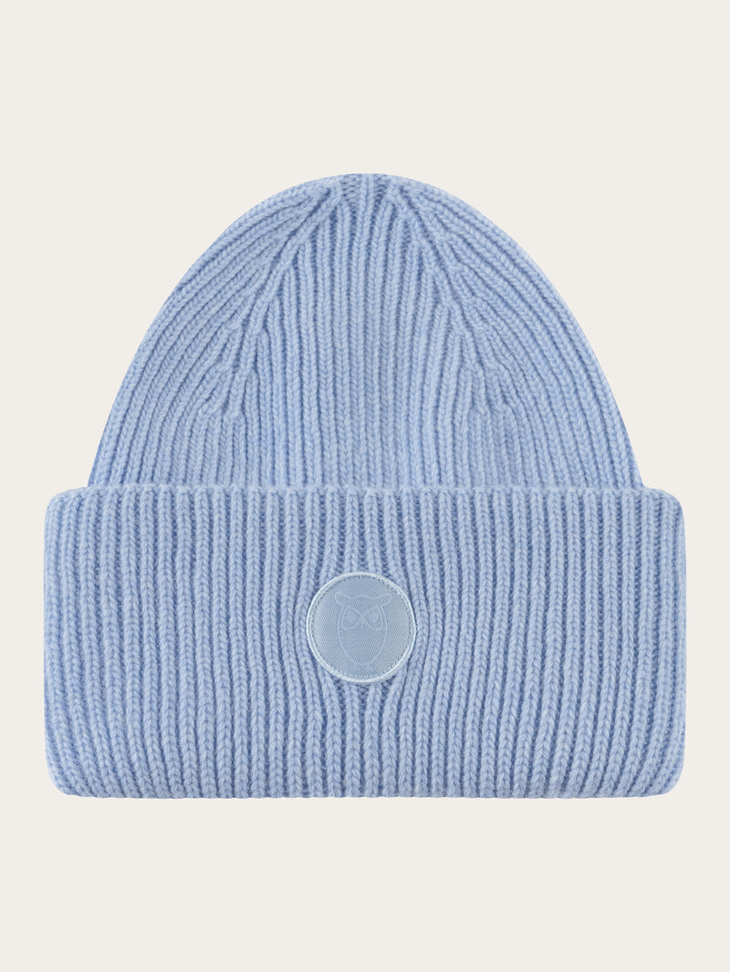 KnowledgeCotton Apparel - UNI Big rib beanie Hats 1322 Asley Blue